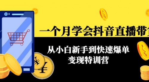 一个月学会抖音直播带货:从小白新手到快速爆单高手全套特训营(63节课)