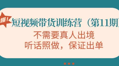 短视频带货训练营(第11期),不需要真人出境,听话照做,保证出单